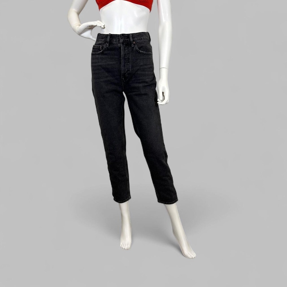 PacSun Ultra High Rise Slim Black Jeans Size 25 Washed Denim Cropped Grunge Y2K
